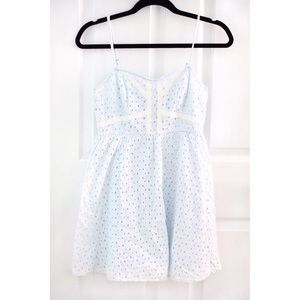 H&M | Baby blue Eyelet Mini Dress